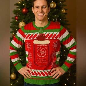 Ugly Christmas Sweater SRIRACHA  NWOT